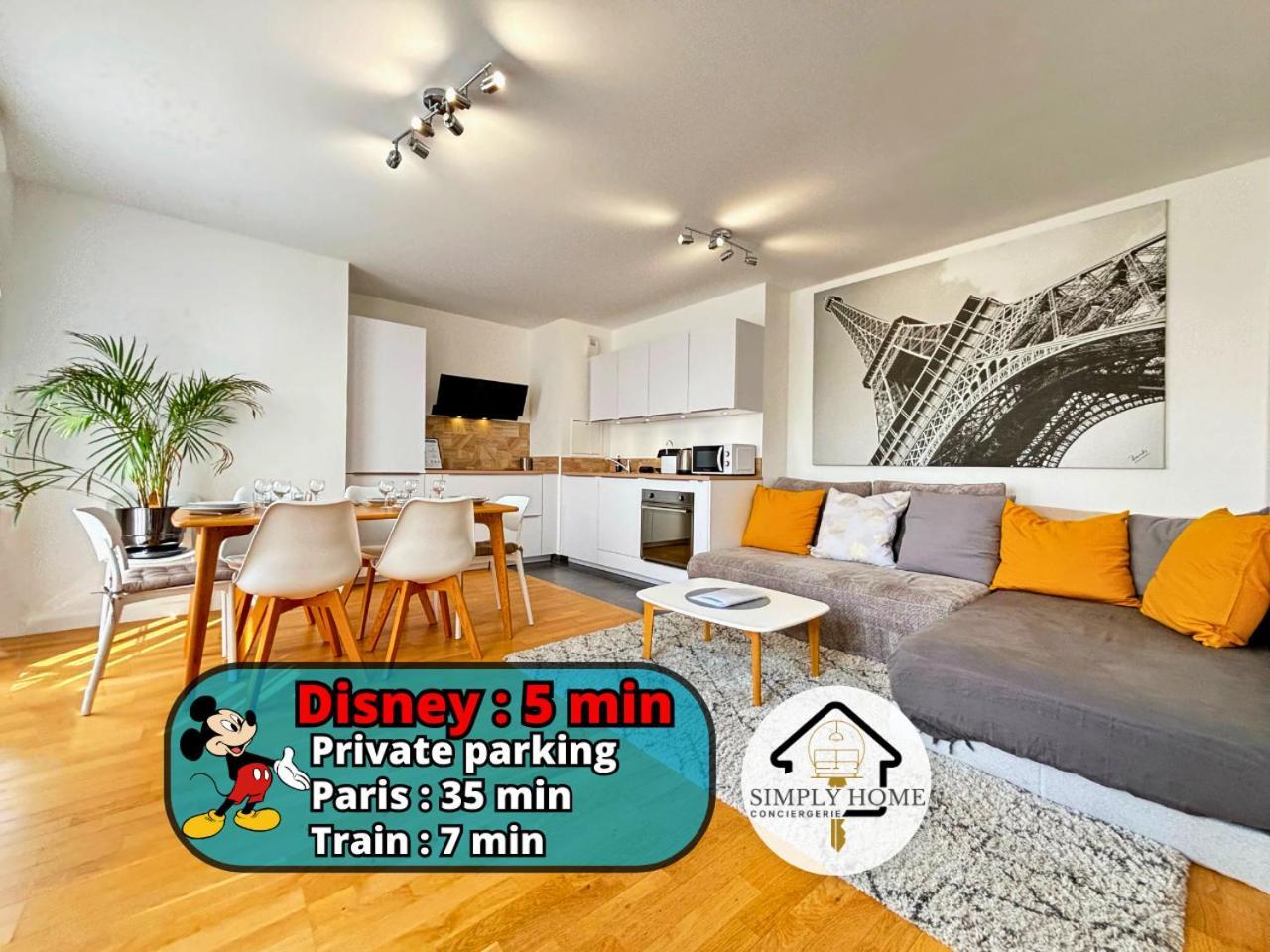 L Eiffel Disney 5Min Paris 35Min Parking Terrasse Serris Esterno foto